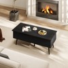 Tangkula Lift Top Coffee Table w/ Split Top & 2 Hidden Compartments Tapered Metal Legs - 3 of 4