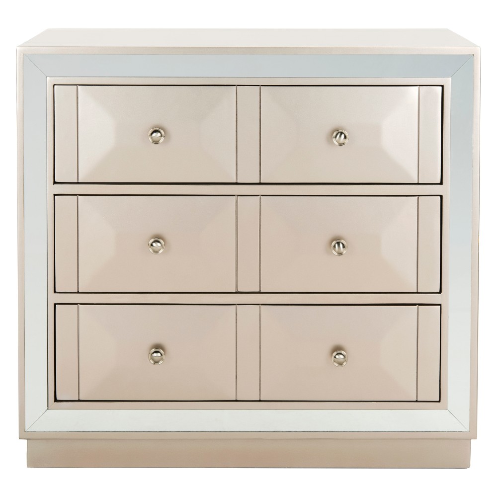 Sloane 3 Drawer Chest Champagne (Beige) - Safavieh