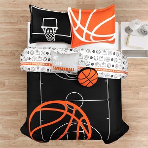 Lush Décor Kids' MVP Sports Basketball Reversible Oversized Comforter Bedding Set - 1 of 4