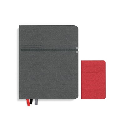 MyOfficeInnovations Large Mastery with Pocket Journal Charcoal/Red