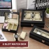 Unique Bargains PU Leather Glass Cover Wooden Watch Storage Box - 4 of 4