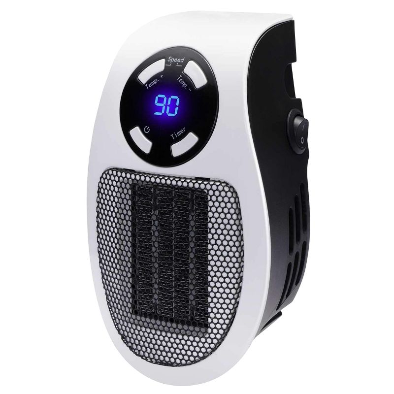 Brentwood 350 Watt Plug-In Wall Outlet Personal Space Heater in White, 1 of 6