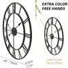 Large 30 Inch Wall Clock Modern Living Room Decor Black Metal Roman Numeral Dinning Room Home Office Clock - 2 of 4
