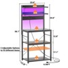 Aheaplus Kitchen Storage Rack with Power Outlet, Coffee Bar Station with LED Lights, Bakers Rack with 6 S-Shaped Hooks - 4 of 4