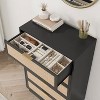 Rattan 5 Drawer Dresser, Tall Chest of Drawers with Metal Handles, Sturdy Wood Base, Bedroom Storage Organizer - 2 of 4
