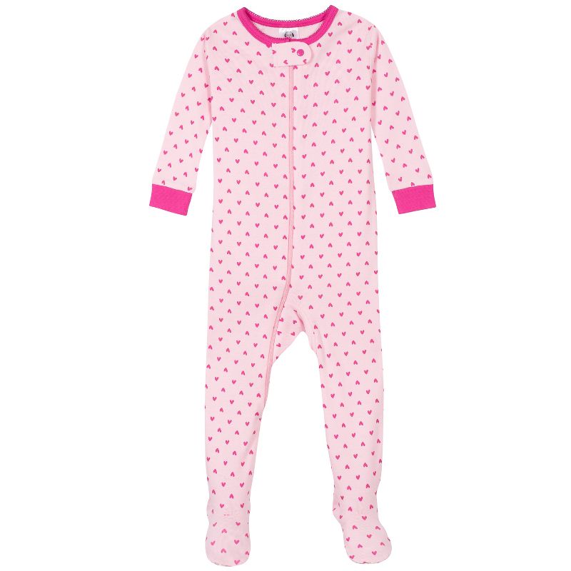 Gerber Baby & Toddler Girls Snug Fit Footed Cotton Pajamas, 2-Pack, 3 of 10