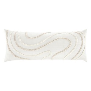 Sweet Jojo Designs Body Pillow Cover (Pillow Not Included) 54in.x20in. Boho Tufted Swirl Ivory and Taupe - 1 of 4