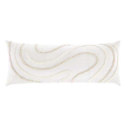 Sweet Jojo Designs Body Pillow Cover (Pillow Not Included) 54in.x20in. Boho Tufted Swirl Ivory and Taupe - image 1 of 4