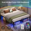 Pinmoco Twin/Queen/King Metal Platform Bed Frame with 16.5'' Large Under Bed Storage Space, Dual LED Lights and Charging Station, Black - 3 of 4
