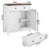 Farmhouse Kitchen Sideboard Buffet Cabinet with Drawer, Adjustable Shelf, Barn Doors for Kitchen, Dining Room, Entryway - 2 of 4