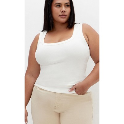 Women's Plus Size Lara Tank - ivory | CITY CHIC