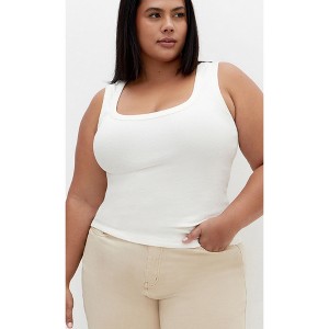 Women's Plus Size Lara Tank - ivory | CITY CHIC - 1 of 4