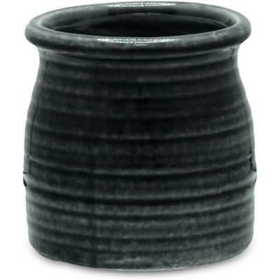 Cheung's Kifon Curved Ceramic Ceramic Pot - Small - Dark Gray