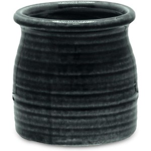 Cheung's Kifon Curved Ceramic Ceramic Pot - Small - Dark Gray - 1 of 3