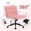 NicBex Adjustable Office Chair with Wheels,Modern Armless Computer Chair with Lumbar Support,Swivel Linen Desk Chair for Adult,Student - 4 of 4