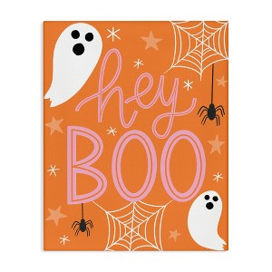 Stupell Industries Hey Boo Orange Halloween Ghosts Canvas Wall Art - 1 of 4