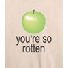 Women's - Instant Message - You're So Rotten Lightweight French Terry Wide Neck Long Sleeve Graphic Shirt - 2 of 4