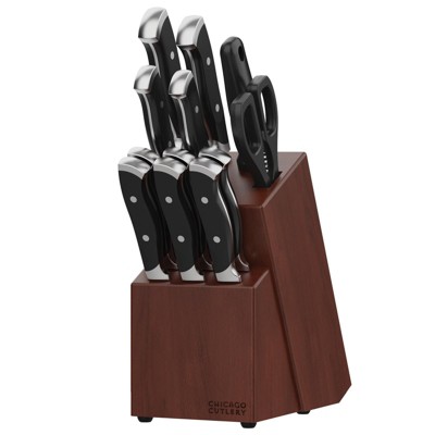 Chicago Cutlery 18pc Insignia Triple Rivet Stainless Steel Knife Block Set  - Black