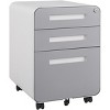 Under Desk Filing Cabinet On Wheels 3 Drawer Lockable File Cabinets Office Storage Cabinets Metal Filing Cabinet-The Pop Home - 2 of 4