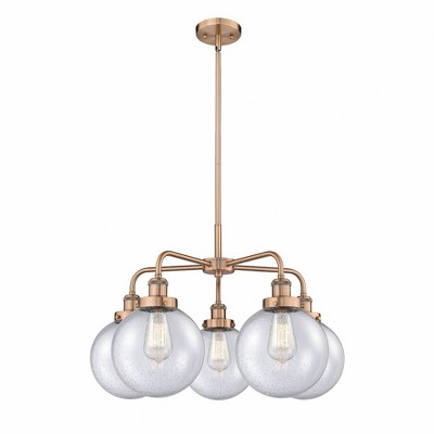 Beacon - 5 Light Stem Hung Chandelier In Art Deco Style-17.38 Inches Tall and 26 Inches Wide