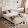 Twin Size Upholstered Platform Bed with Curve Shaped and Height-adjustbale Headboard - 3 of 4