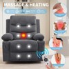 Recliner Chair Nursery, Manual Reclining Rocking Chair, 360 Swivel Glider with Cup Holder, Massage and Heat Recliner, Indoor Single Sofa Chairs - 3 of 4