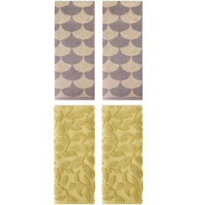 REGALWOVEN 4 Pcs Bathroom Hand Face Gym Spa Cotton Geometric Absorbent Soft Decorative Hand Towel - 1 of 4