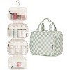 Narwey Hanging Toiletry Bag for Women Travel Checkered Makeup Bag - 2 of 3