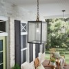 Lahden™ 17.25" 1 Light Outdoor Convertible Pendant/Semi Flush with Clear Seeded Glass in Weathered Zinc - 4 of 4