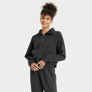 Women's Fleece Half Zip Pullover Sweatshirt - All In Motion™ - 1 of 4