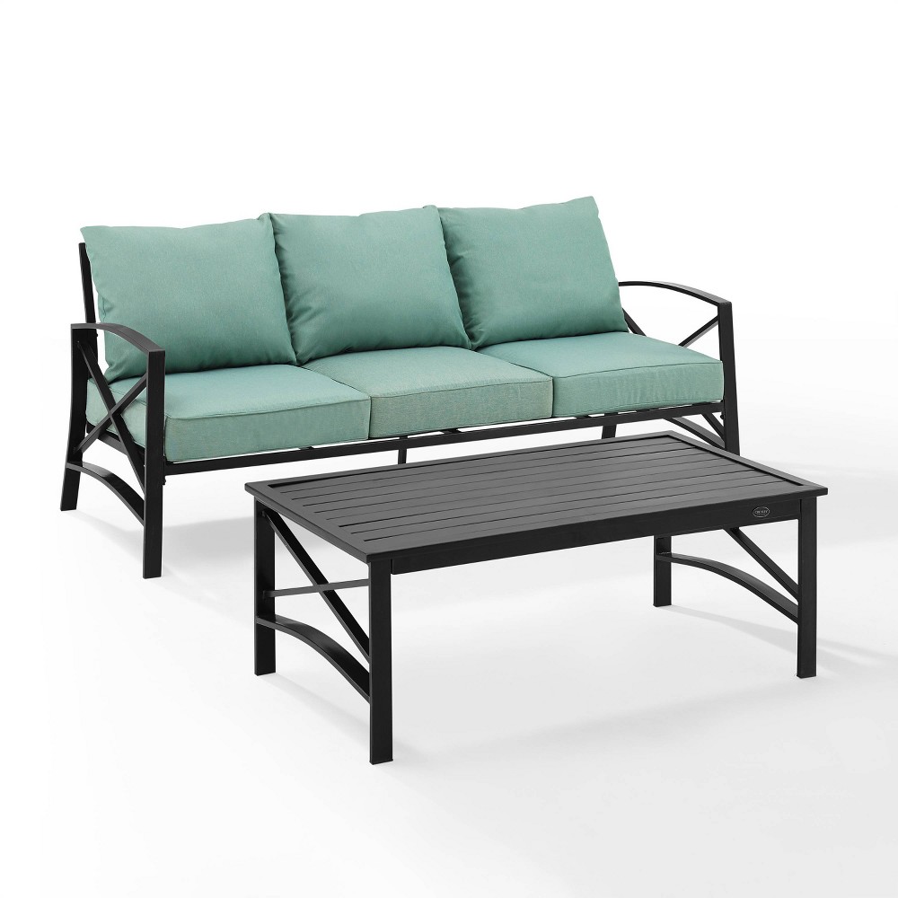 Photos - Garden Furniture Crosley Kaplan 2pc Outdoor Sofa Set - Mist  