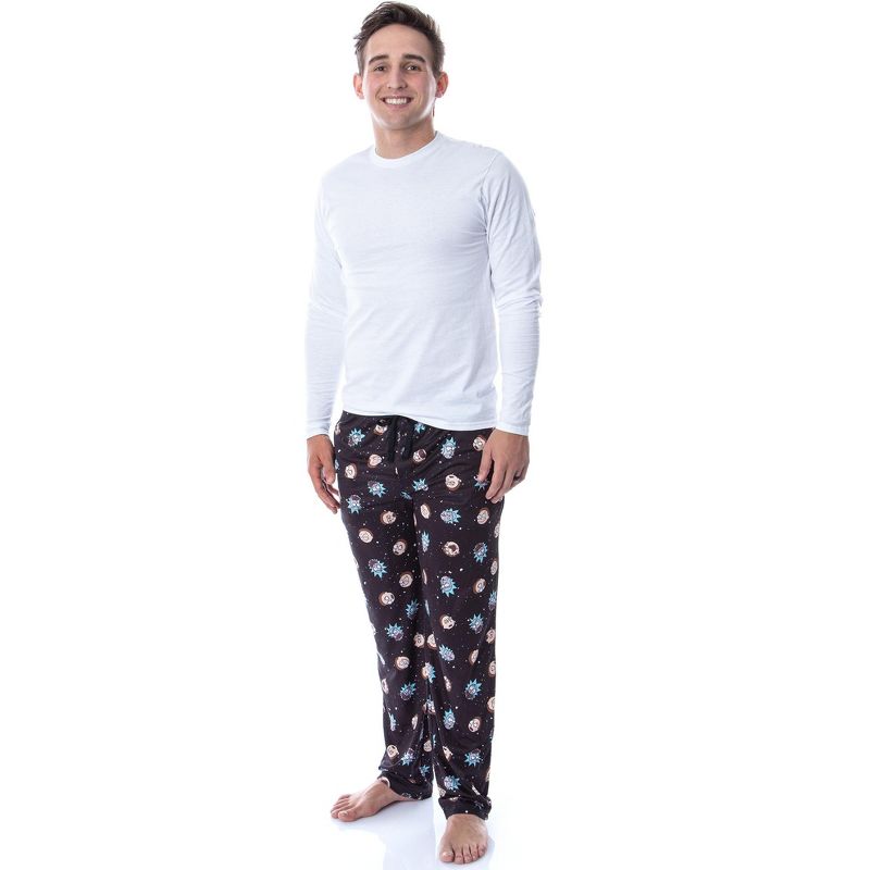 Rick and Morty Mens' Face Expressions Toss Print Pajama Sleep Lounge Pants, 2 of 6