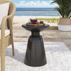 XINGHANZHENXUAN Modern Outdoor Metal End Table, Iron Side Table, Round Accent Table for Patio, Balcony, Living Room - 3 of 4