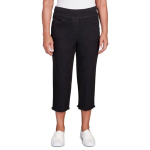Alfred Dunner Womens Denim Fringe Capri Pant - 1 of 4