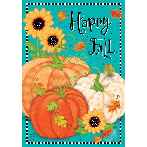 Whimsical Fall Primitive Garden Flag Autumn Sunflowers 12.5