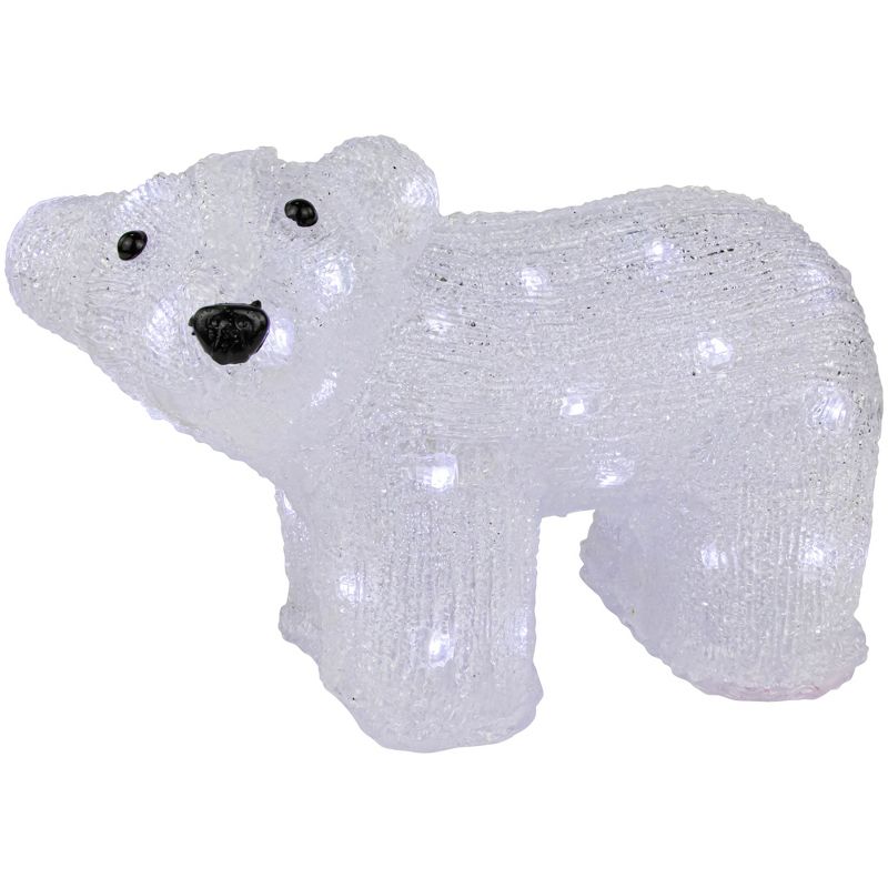 Northlight Lighted Commercial Grade Acrylic Polar Bear Outdoor Christmas Decoration - 13.5"- Polar White LED Lights, 3 of 9
