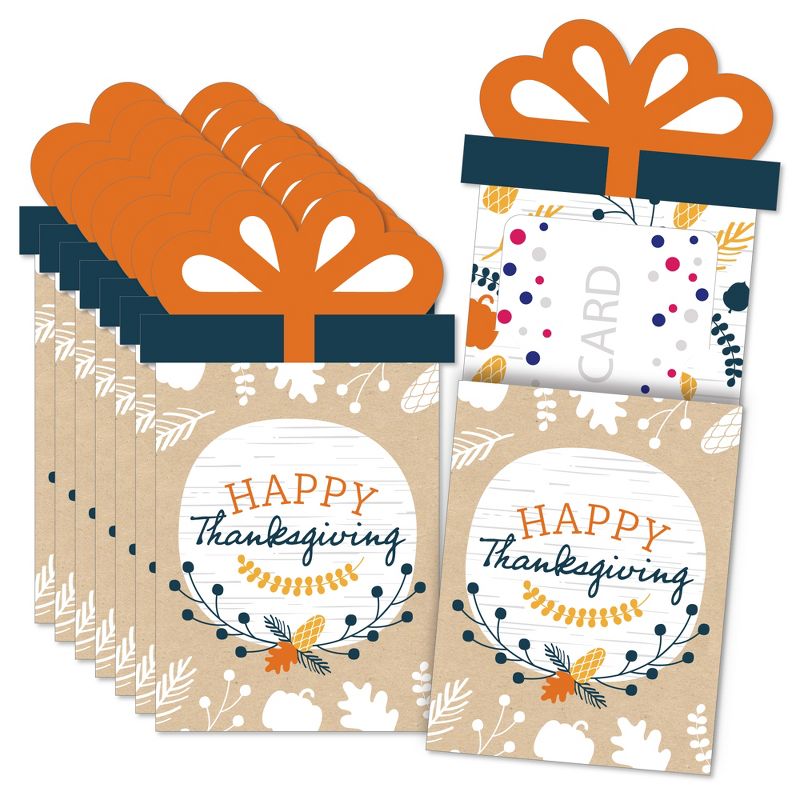 Big Dot of Happiness Happy Thanksgiving - Fall Harvest Party Money and Gift Card Sleeves - Nifty Gifty Card Holders - Set of 8, 1 of 9