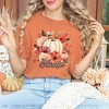 Simply Sage Market Women's Thankful Pumpkin Floral Short Sleeve Garment Dyed Tee - 2 of 4