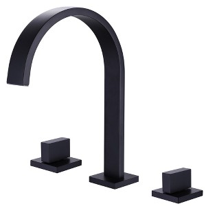 BWE 8 in. Widespread 2-Handle High-Arc Bathroom Faucet in Matte Black - 1 of 4