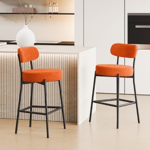 DYHOME Bar Stools Set of 2, 27 Inches Counter Height Kitchen Bar Stools with Back, Modern Metal Tall Bar Stools for Kitchen Island - 1 of 4