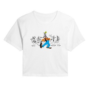 Women's - Disney - Goofy Chest Cropped Graphic T-Shirt - 1 of 4