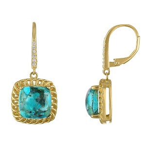 Ivy Sharpe 14K Gold Over Sterling Silver Turquoise Drop Earrings - 1 of 2