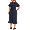 Agnes Orinda Women's Plus Size Wrap V Neck Flutter Short Sleeve Cocktail Party Bodycon Dresses - 4 of 4