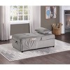 Vynxaria Modern Lift Top Storage Bench with Pull-out Bed 1pc Brownish Gray Velvet Tufted Solid Wood Furniture Convertible Chair - 2 of 4