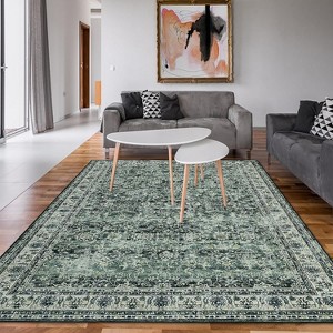 Runner Washable Vintage Floral Entryway Rug Soft Low Pile Non-Slip Non-Shedding Oriental Distressed Rug Hallway Laundry - 1 of 4
