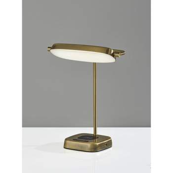Target With Lamp Adesso - : Brass Accents Antique Black Ashbury Desk
