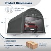 SEVOBAL Carports and Storage Sheds Commercial Grade Heavy Duty Portable Garage Canopy with Steel Frame and Vented Roof, Grey, 240"*120"*108.3" - 4 of 4