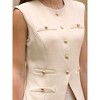 INSPIRE CHIC Women's Summer Sleeveless Crew Neck Button Down Business Casual Waistcoat - 3 of 4