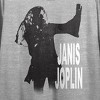 Janis Joplin Black & White Art Crew Neck Short Sleeve Gray Heather Women's Crop Top - 2 of 4