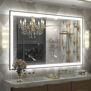Apmir Super Bright Front & Back LED Lighted Anti-Fog Aluminum Alloy Framed Tempered Glass Bathroom/Vanity Mirror with ETL & 3-Year Warranty - 1 of 4